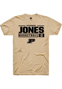 Rashunda Jones Tan Purdue Boilermakers NIL Stacked Box Short Sleeve T Shirt