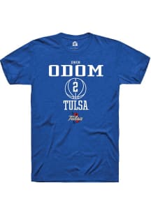 Dwon Odom Blue Tulsa Golden Hurricane NIL Sport Icon Short Sleeve T Shirt