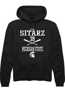 Gavin Sitarz Rally Mens Black Michigan State Spartans NIL Sport Icon Hooded Sweatshirt
