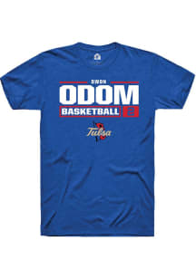 Dwon Odom Blue Tulsa Golden Hurricane NIL Stacked Box Short Sleeve T Shirt