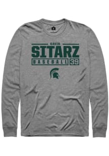Gavin Sitarz Rally Mens Graphite Michigan State Spartans NIL Stacked Box Tee