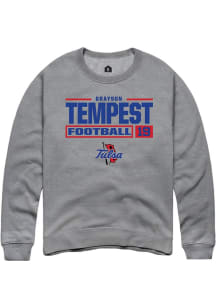 Grayson Tempest Rally Mens Graphite Tulsa Golden Hurricane NIL Stacked Box Crew Sweatshirt