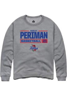 Hadley Periman Rally Mens Graphite Tulsa Golden Hurricane NIL Stacked Box Crew Sweatshirt