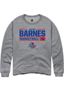 Isaiah Barnes Rally Mens Graphite Tulsa Golden Hurricane NIL Stacked Box Crew Sweatshirt