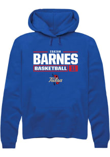 Isaiah Barnes Rally Mens Blue Tulsa Golden Hurricane NIL Stacked Box Hooded Sweatshirt