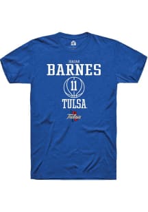 Isaiah Barnes Blue Tulsa Golden Hurricane NIL Sport Icon Short Sleeve T Shirt