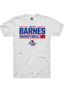 Isaiah Barnes White Tulsa Golden Hurricane NIL Stacked Box Short Sleeve T Shirt