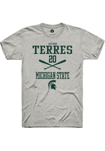 Jayden Terres  Michigan State Spartans Ash Rally NIL Sport Icon Short Sleeve T Shirt