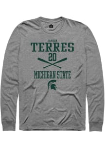 Jayden Terres  Michigan State Spartans Grey Rally NIL Sport Icon Long Sleeve T Shirt