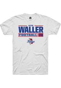 Jacob Waller White Tulsa Golden Hurricane NIL Stacked Box Short Sleeve T Shirt