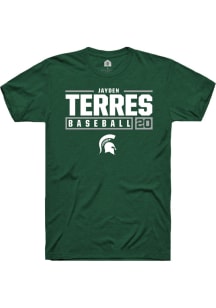 Jayden Terres  Michigan State Spartans Green Rally NIL Stacked Box Short Sleeve T Shirt