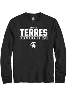 Jayden Terres  Michigan State Spartans Black Rally NIL Stacked Box Long Sleeve T Shirt