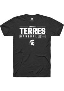 Jayden Terres  Michigan State Spartans Black Rally NIL Stacked Box Short Sleeve T Shirt