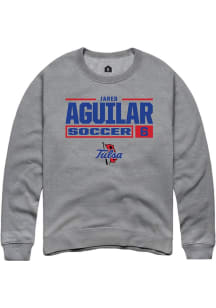 jared aguilar Rally Mens Graphite Tulsa Golden Hurricane NIL Stacked Box Crew Sweatshirt