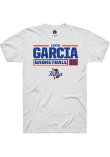 Jared Garcia White Tulsa Golden Hurricane NIL Stacked Box Short Sleeve T Shirt