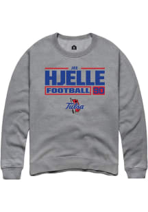 Joe Hjelle Rally Mens Graphite Tulsa Golden Hurricane NIL Stacked Box Crew Sweatshirt