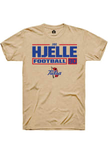 Joe Hjelle Tan Tulsa Golden Hurricane NIL Stacked Box Short Sleeve T Shirt