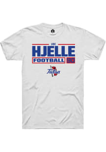 Joe Hjelle White Tulsa Golden Hurricane NIL Stacked Box Short Sleeve T Shirt