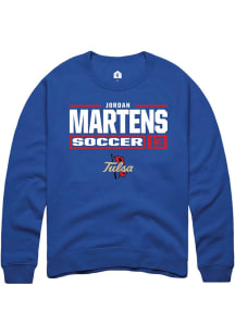 Jordan Martens Rally Mens Blue Tulsa Golden Hurricane NIL Stacked Box Crew Sweatshirt