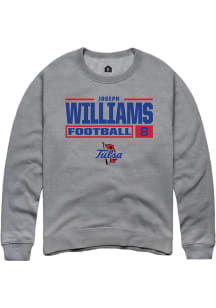 Joseph Williams Rally Mens Graphite Tulsa Golden Hurricane NIL Stacked Box Crew Sweatshirt