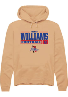 Joseph Williams Rally Mens Gold Tulsa Golden Hurricane NIL Stacked Box Hooded Sweatshirt