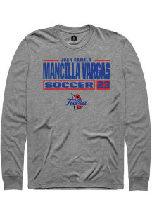 Juan Camilo Mancilla Vargas Rally Mens Graphite Tulsa Golden Hurricane NIL Stacked Box Tee
