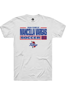 Juan Camilo Mancilla Vargas White Tulsa Golden Hurricane NIL Stacked Box Short Sleeve T Shirt