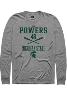 Nick Powers  Michigan State Spartans Grey Rally NIL Sport Icon Long Sleeve T Shirt