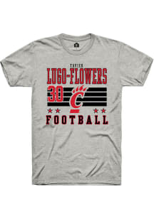 Tavier Lugo-Flowers Ash Cincinnati Bearcats NIL Striped Short Sleeve T Shirt