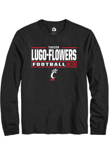 Tavier Lugo-Flowers Rally Mens Black Cincinnati Bearcats NIL Stacked Box Tee