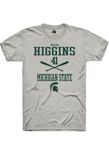 Nolan Higgins Ash Michigan State Spartans NIL Sport Icon Short Sleeve T Shirt