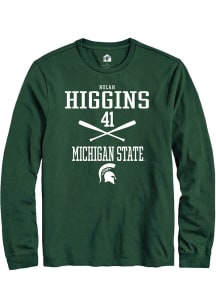 Nolan Higgins  Michigan State Spartans Green Rally NIL Sport Icon Long Sleeve T Shirt
