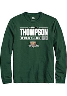 Garrett Thompson  Ohio Bobcats Green Rally NIL Stacked Box Long Sleeve T Shirt