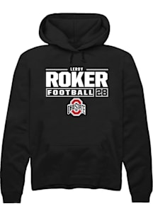 Leroy Roker  Rally Ohio State Buckeyes Mens Black Football NIL Stacked Box Long Sleeve Hoodie