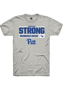 Jessica Strong Ash Pitt Panthers NIL Stacked Box Short Sleeve T Shirt