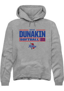 Katie Dunakin Rally Mens Graphite Tulsa Golden Hurricane NIL Stacked Box Hooded Sweatshirt