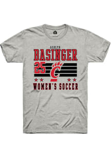 Ashlyn Basinger Ash Cincinnati Bearcats NIL Striped Short Sleeve T Shirt