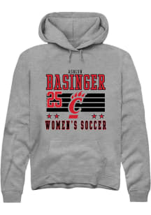 Ashlyn Basinger Rally Mens Grey Cincinnati Bearcats NIL Striped Hooded Sweatshirt