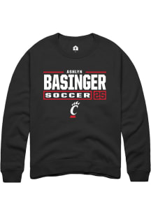 Ashlyn Basinger Rally Mens Black Cincinnati Bearcats NIL Stacked Box Crew Sweatshirt