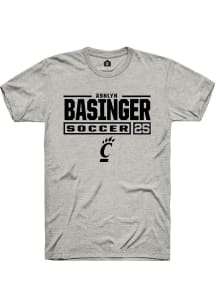 Ashlyn Basinger Ash Cincinnati Bearcats NIL Stacked Box Short Sleeve T Shirt