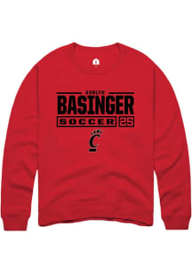Ashlyn Basinger Rally Mens Red Cincinnati Bearcats NIL Stacked Box Crew Sweatshirt