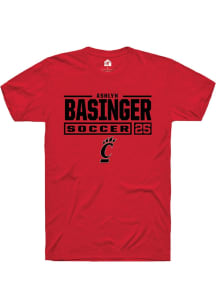 Ashlyn Basinger Red Cincinnati Bearcats NIL Stacked Box Short Sleeve T Shirt