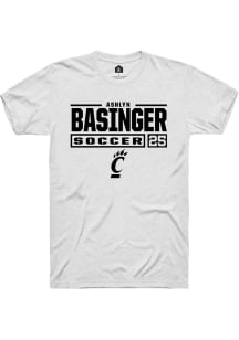 Ashlyn Basinger White Cincinnati Bearcats NIL Stacked Box Short Sleeve T Shirt