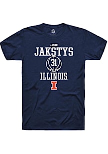 Jason Jakstys  Illinois Fighting Illini Navy Blue Rally NIL Sport Icon Short Sleeve T Shirt