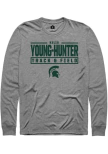 Kelis Young-Hunter Rally Mens Graphite Michigan State Spartans NIL Stacked Box Tee
