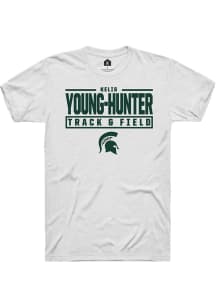 Kelis Young-Hunter White Michigan State Spartans NIL Stacked Box Short Sleeve T Shirt
