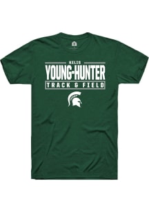 Kelis Young-Hunter Green Michigan State Spartans NIL Stacked Box Short Sleeve T Shirt