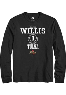 Keaston Willis Rally Mens Black Tulsa Golden Hurricane NIL Sport Icon Tee