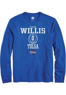 Keaston Willis Rally Mens Blue Tulsa Golden Hurricane NIL Sport Icon Tee