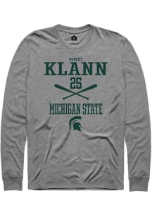 Robert Klann  Michigan State Spartans Grey Rally NIL Sport Icon Long Sleeve T Shirt